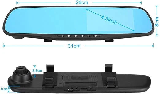 Vehicle Mirror Dash Cam with Rear View Camera