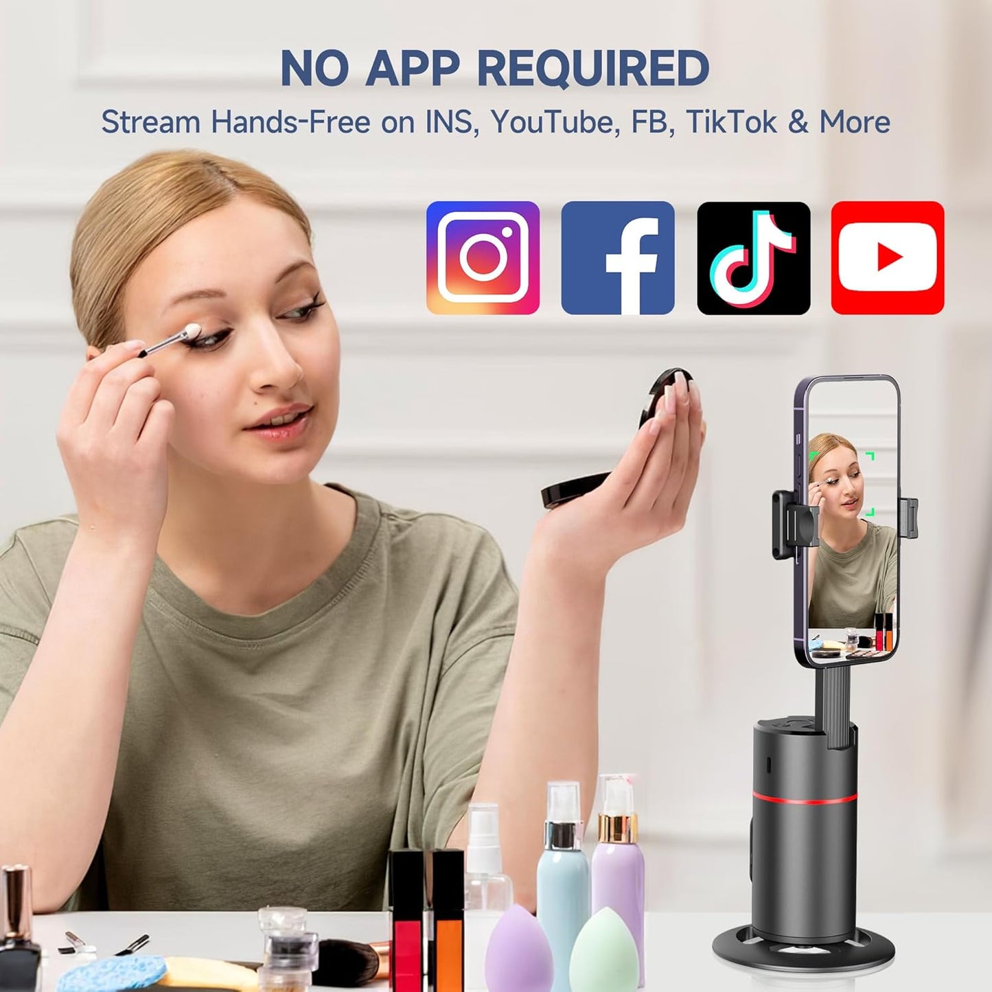 Auto Face Tracking Tripod, 360° Rotation
