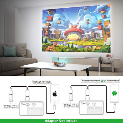 Mini Projector for Home Cinema | Full HD | Kids & Family Entertainment