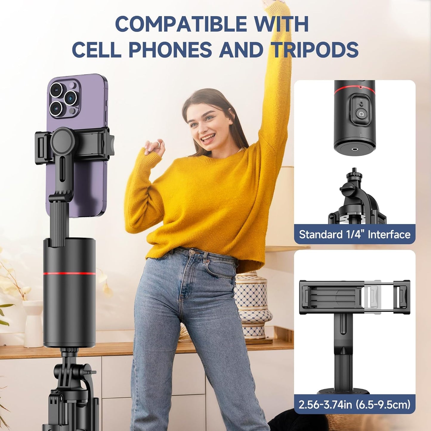 Auto Face Tracking Tripod, 360° Rotation